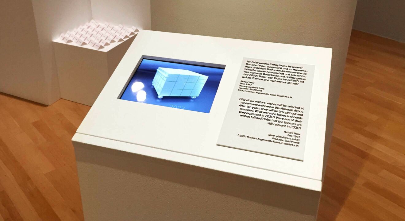 CREATE SPACE 3D-Entwurf; vorm Meeting CREATE SPACE Rauminstallation »Wunschdenken« CREATE SPACE »Richard Meier Box«