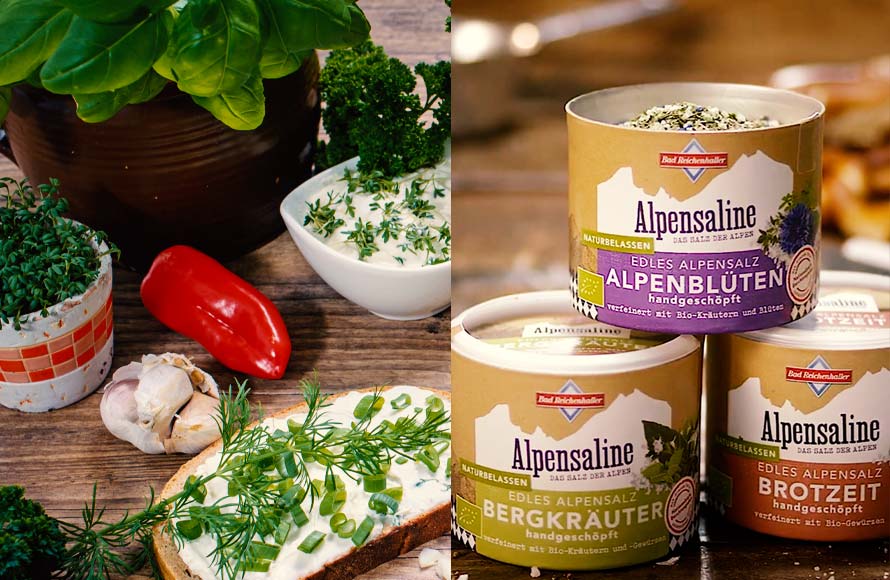 Alpensalz wie in alter Zeit von Hand aus der Siedepfanne geschöpft Alpensalz wie in alter Zeit von Hand aus der Siedepfanne geschöpft